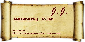 Jeszenszky Jolán névjegykártya