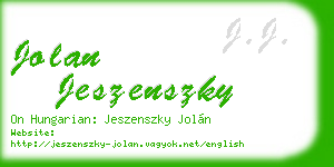 jolan jeszenszky business card