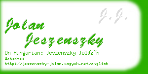 jolan jeszenszky business card